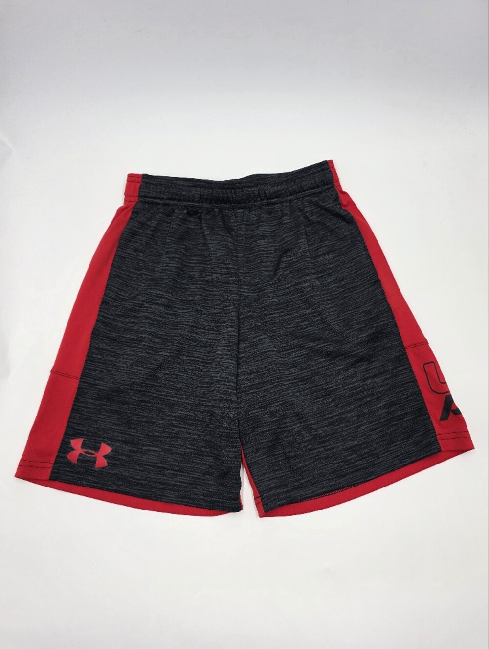 Under Armour boys' black and red athletic shorts size S